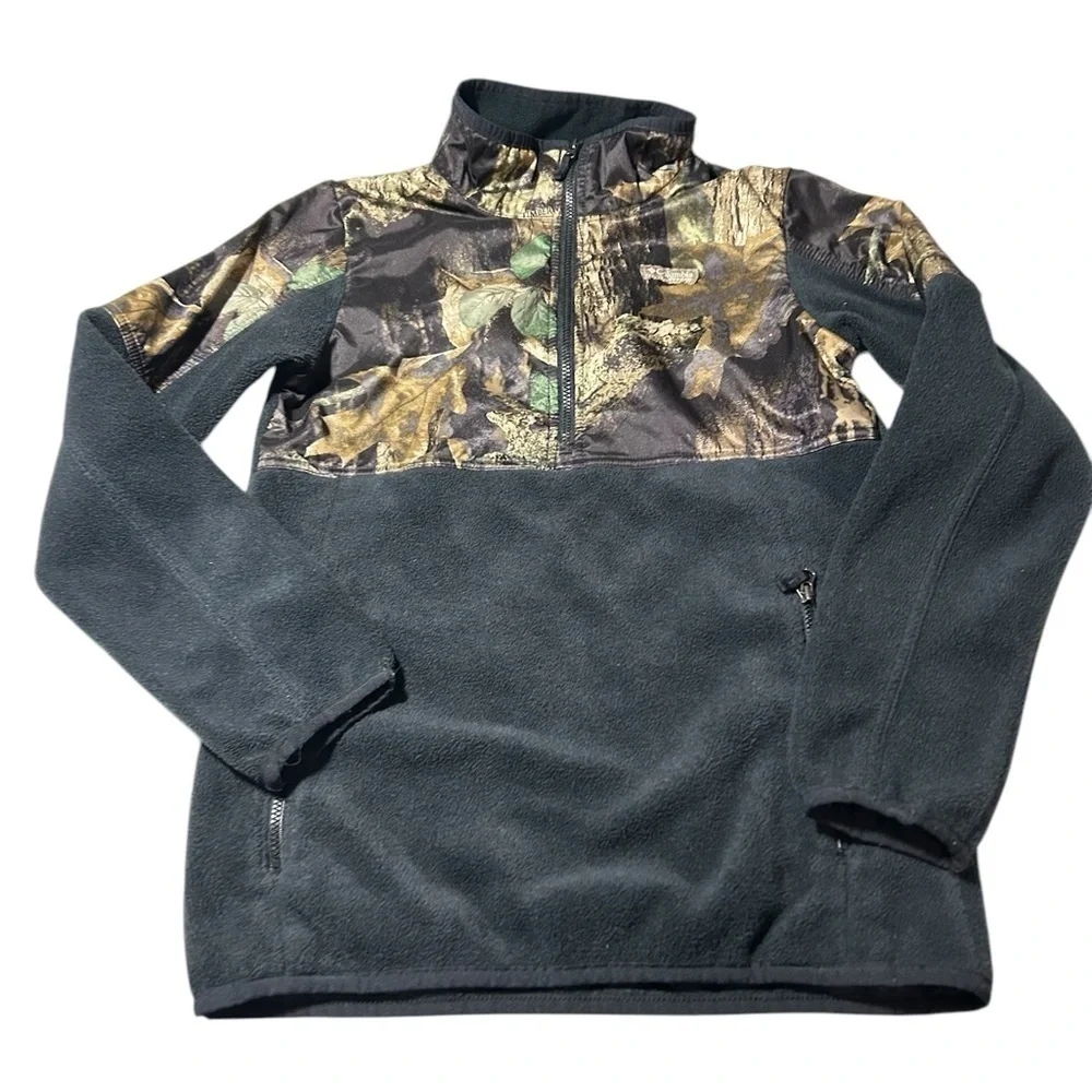 Columbia PHG Camoflauge Fleece Pullover Jacket Size Medium 10/12
